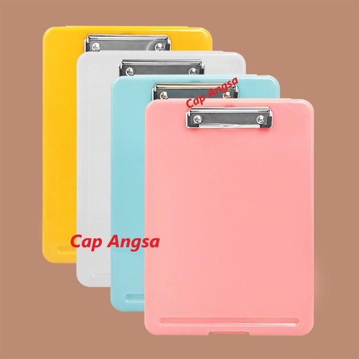 

Papan Jalan Clipboard Alas Kertas A4 Plastik With Storage Box Papan klip Ujian 2 in 1 Tempat