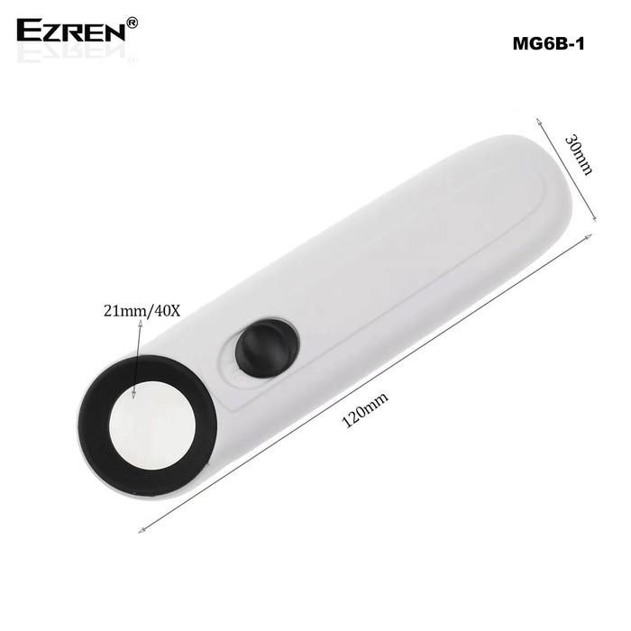 

Ezren EZ-0250 portable 40X mini led magnifying glass Pembesar MG6B-1B