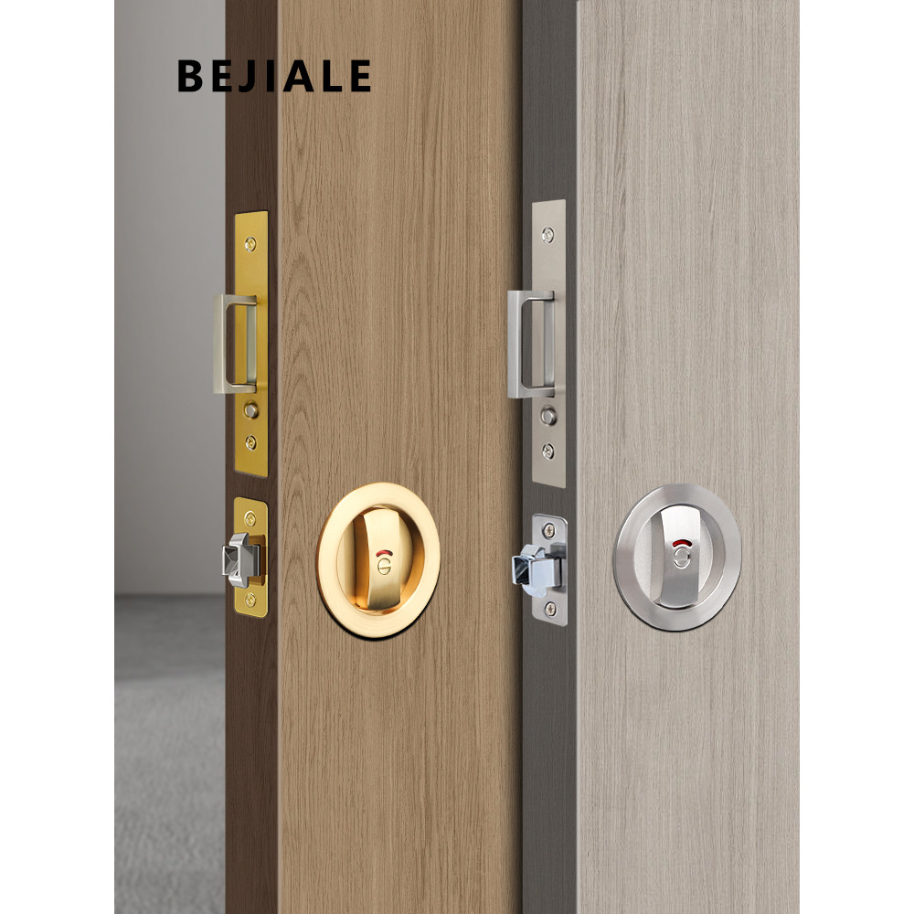 Sliding Door Pocket Door Lock Sliding Door With Red and Green Indication Double Hook Lock Bathroom