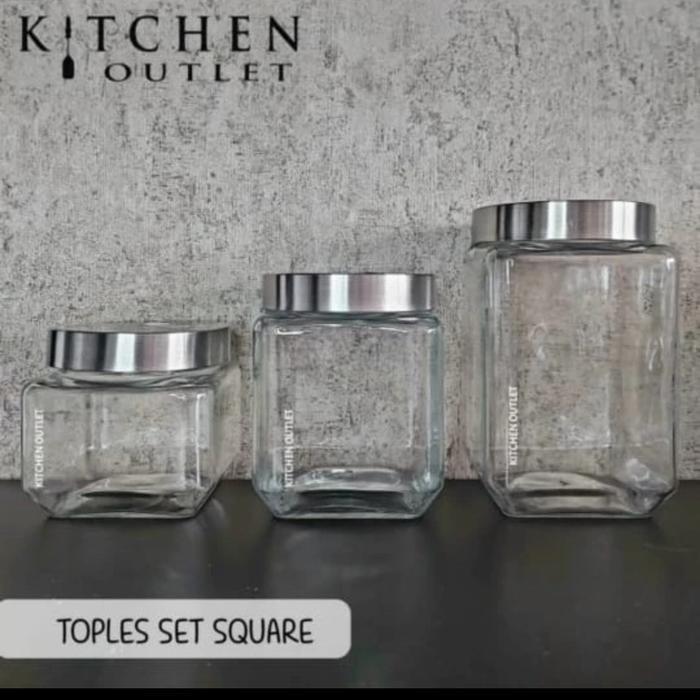 Toples Kaca Toples Kaca Tebal Toples Lebaran Set isi 3pcs