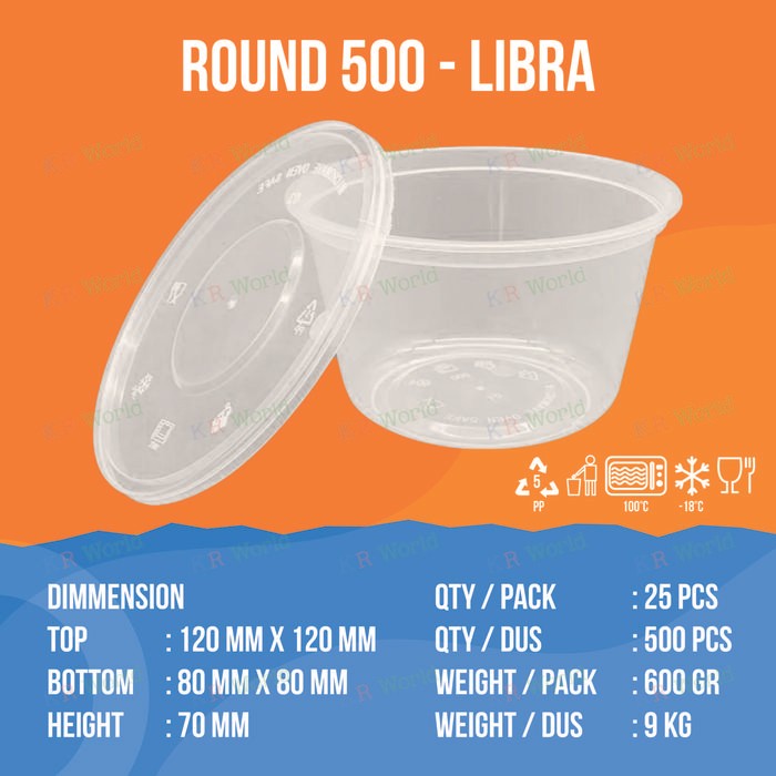 (PER DUS) THINWALL BOWL 500 ML // MANGKOK PLASTIK PER DUS ISI 500 PCS
