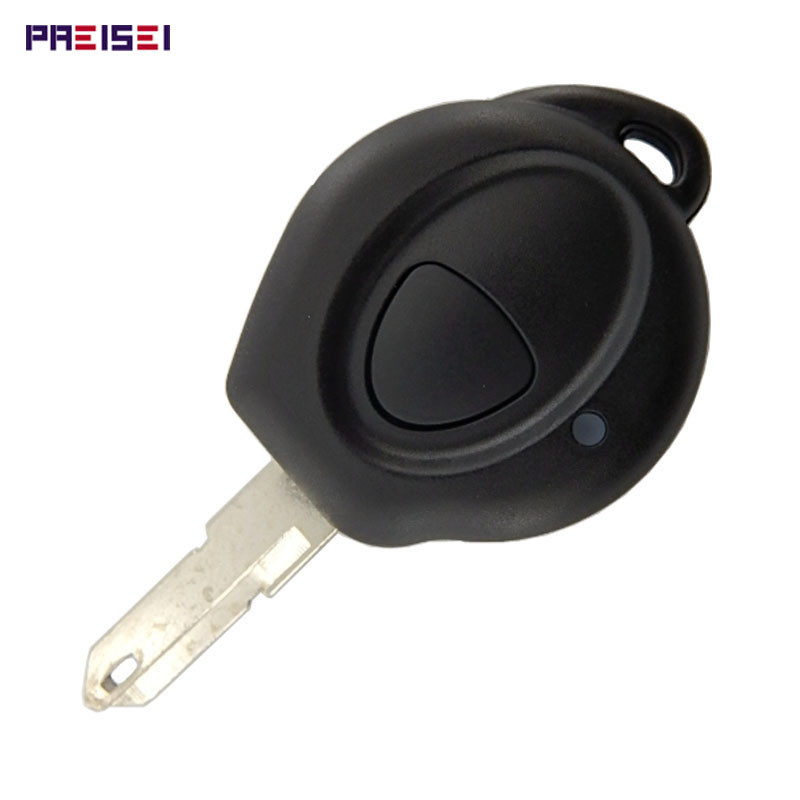PREISEI No Logo 1 Button Car Remote Key Case Fob For Peugeot 106 206 Key Replacements With Battery C