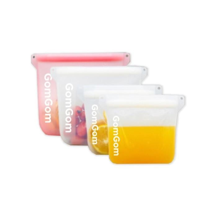 

(Expert) Gomgom silicone zipper Food bag reusable ecofriendly BPA Free