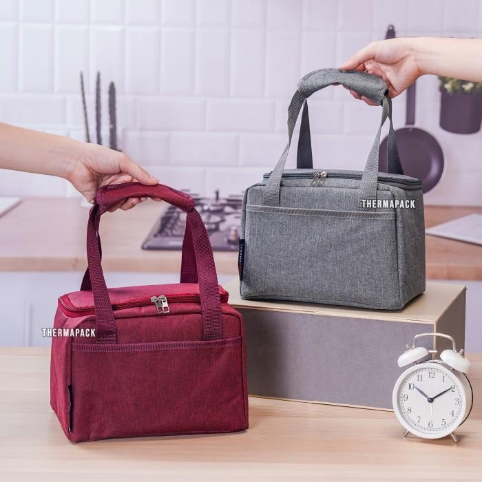 

(Expert) ThermaPack Premium Denim Lunch Box Bag Tas Aluminium Thermal Bekal