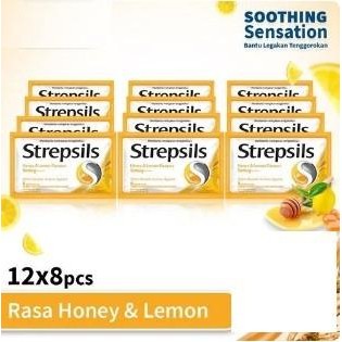 

(Allthebest) Strepsils Soothing 12x8 - Strepsils BOX - Permen Pereda Tenggorokan