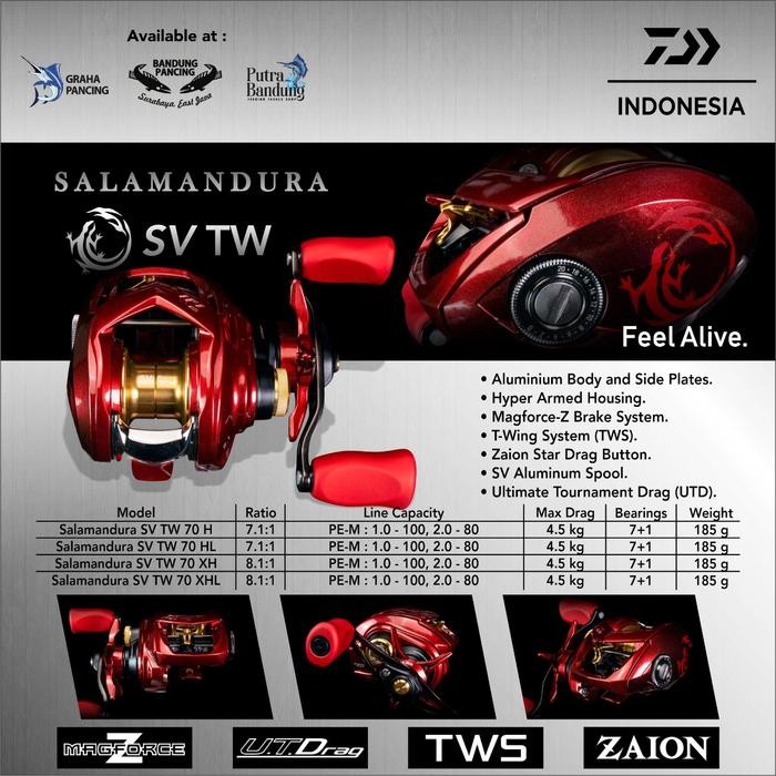 REEL BAITCASTING DAIWA SALAMANDURA SV TW 70