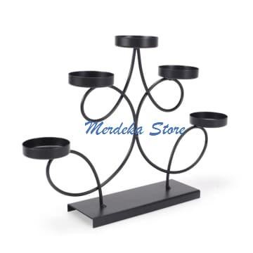 Arthome Tempat Lilin Dekorasi 5 Holder - Hitam