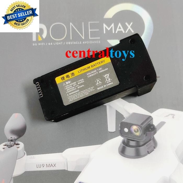 PART BATERAI DRONE LU9 MAX LIPO 7.4V 3500MAH PROPELLER MOTOR BRUSHLESS