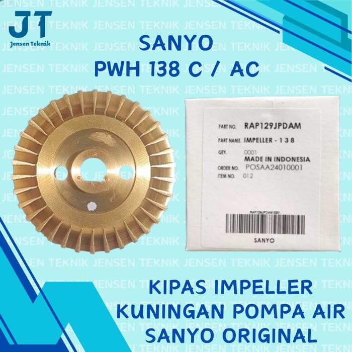 Rea Kipas Impeller Kuningan Pompa Air Sanyo PWH 138 C / AC Original