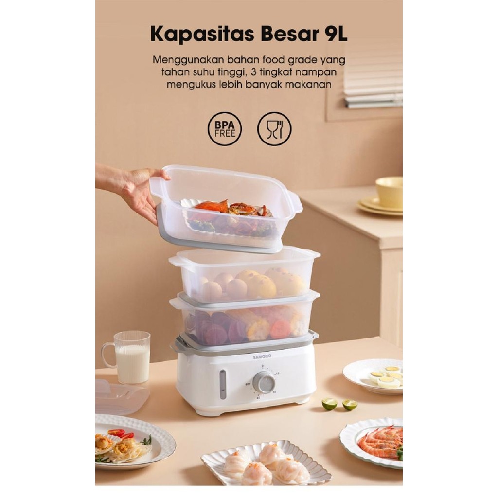 Philips Food Steamer Hd9104 Samono Food Steamer Sw-Fs09 Garansi Resmi