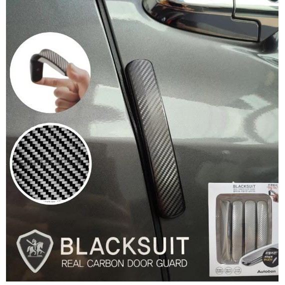Bumper Door Guard Real Carbon Blacksuit Pelindung Pintu Mobil Karbon