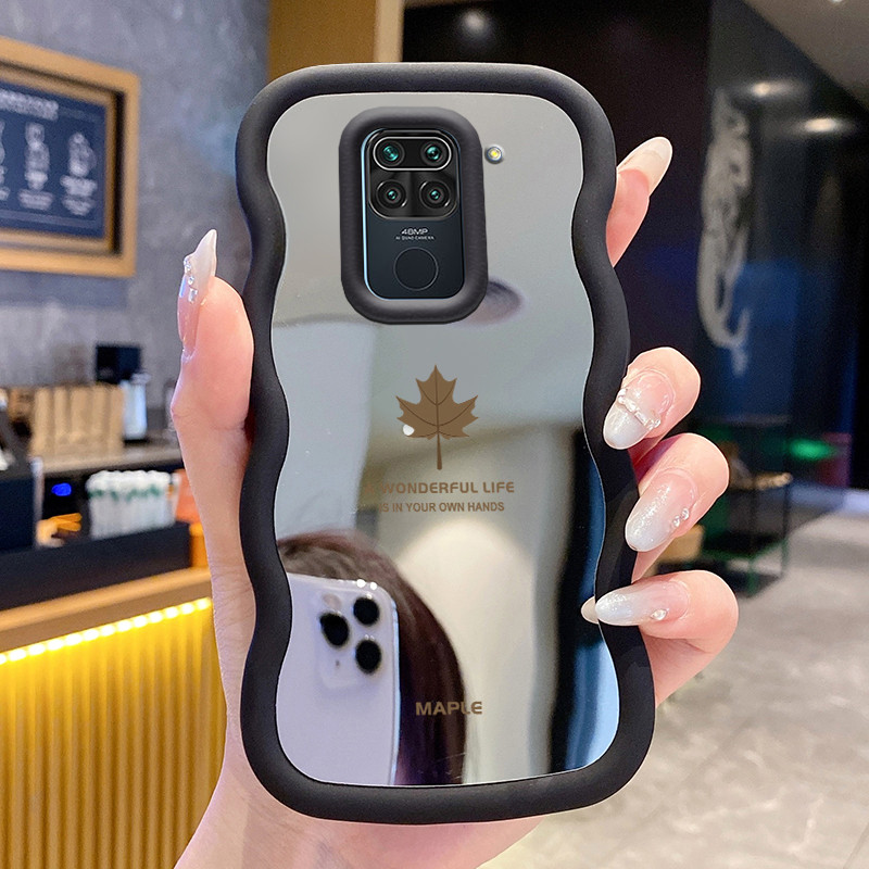 Casing Untuk Xiaomi Redmi Note 9 Pro Note 9s Case Casing daun maple HP Komputer Kesing Ponsel Cermin