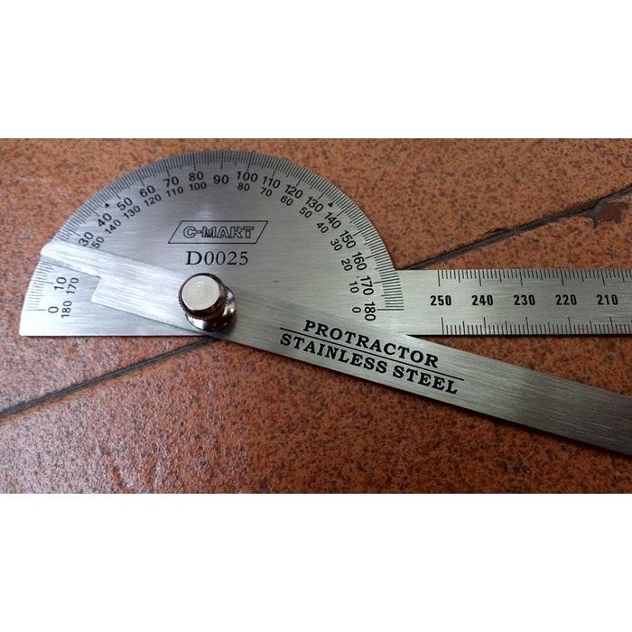 

(Expert) Busur Derajat Combi Penggaris Stainless Steel Protractor Alat Ukur Sudut ( Size Besar )