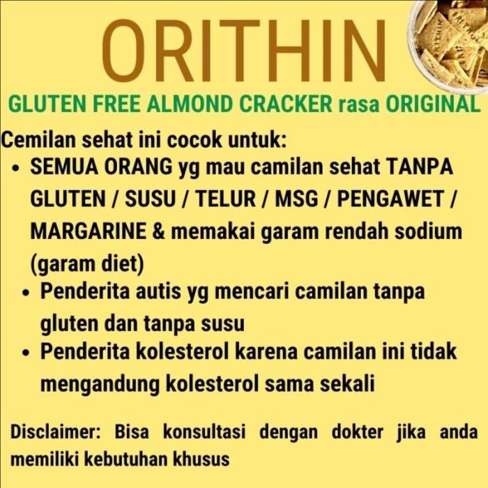 

(Expert) ORIThin Snack Gluten Free 100Gr Cemilan Sehat Kaya Serat Tanpa Gluten