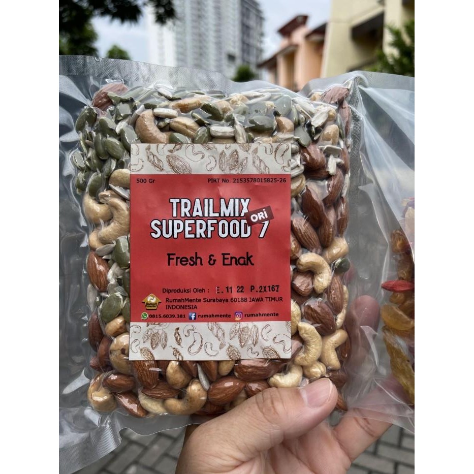 

(Expert) TRAILMIX 7 SUPERFOOD 500GR KACANG MEDE ALMOND SUNFLOWER PUMPKIN GOJI