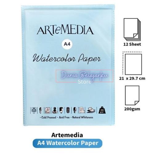 

WATERCOLOUR PAPER ARTEMEDIA / KERTAS LUKIS CAT AIR TEBAL 200 GRM KODE 1479