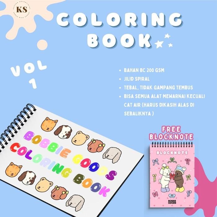 

BOBBIE'S GOODS COLORING BOOK BUKU MEWARNAI ANAK REMAJA DEWASA AESTHETIC KERTAS TEBAL KODE 350