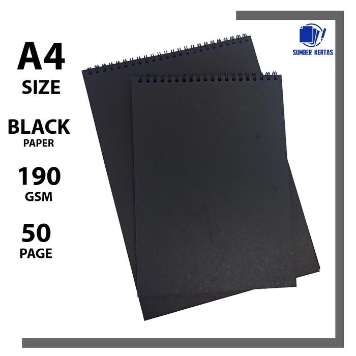 

NOTEBOOK BLACK PAPER A4/VERIKAL/SKETCHBOOK BLACK PAPER A4/BUKU GAMBAR KERTAS HITAM