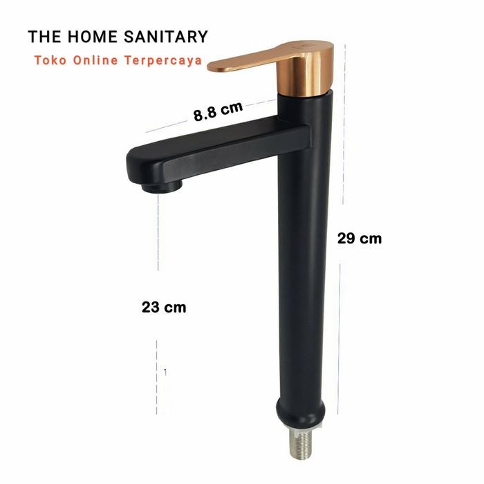Unik Kran Wastafel Cuci Tangan Kran Wastafel Dingin Stainless Black