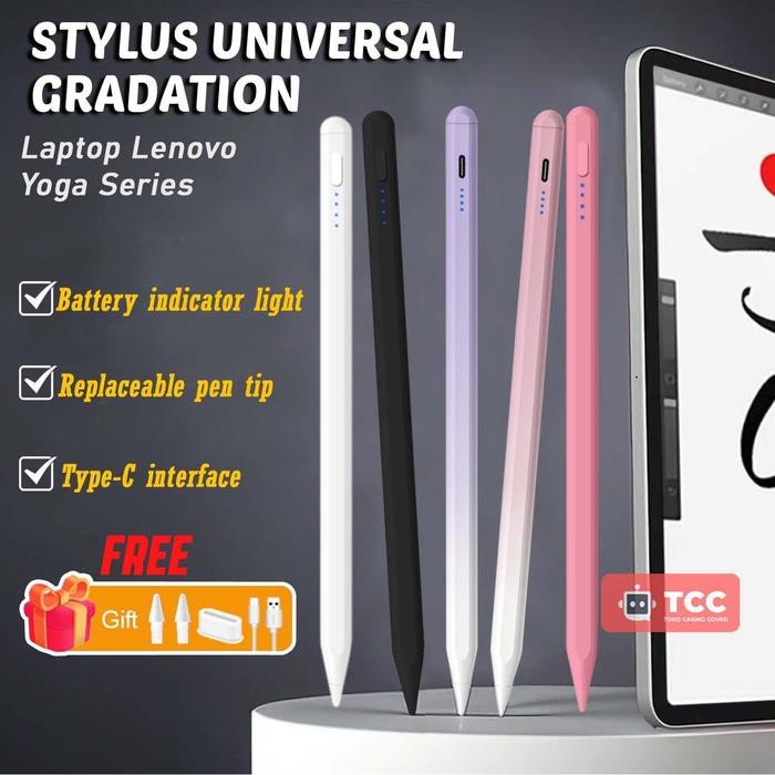 Stylus Pen Laptop Lenovo Yoga 7 7i 6 6i 5 Series Touch Gradasi Pensil Universal Magnetic Gradient