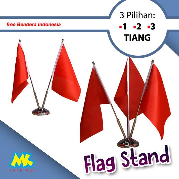 

Terlaris V - Stand Tiang 1/2/3 Bendera Meja - Stainless Steel Flag Pole SALE