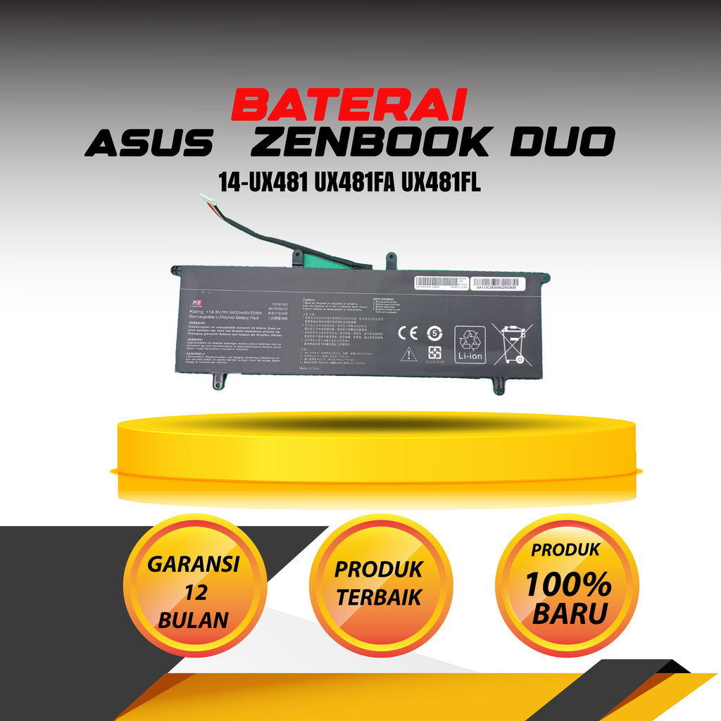 Baterai Asus Zenbook Duo 14-UX481 UX481FA UX481FL