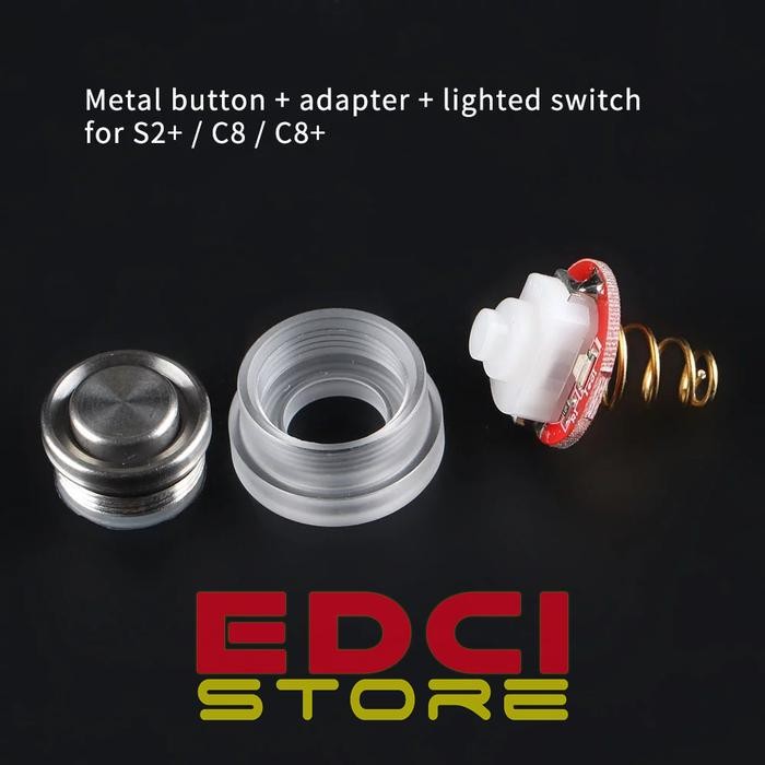 Set Metal Switch 16mm Nyala with LED untuk Convoy S2+ dan C8+