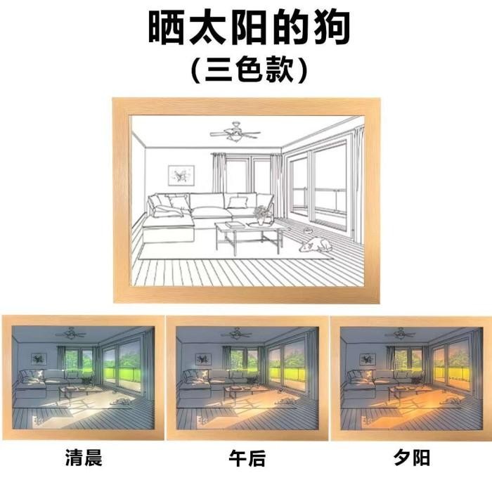 Lukisan Lampu Meja Dekoratif Lukisan Cahaya , lampu malam kecil