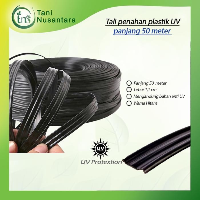Tali Penahan Plastik UV Pengaman Plastik UV 50 Meter Hitam