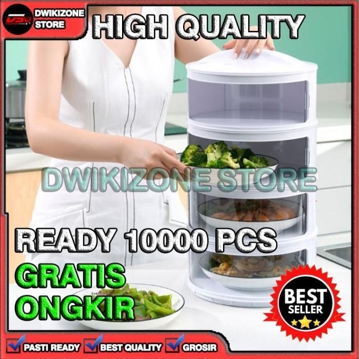 PREMIUM [ORIGINAL] RAK MAKANAN TUDUNG SAJI 4 SUSUN 4 TINGKAT FOOD COVER MAKAN