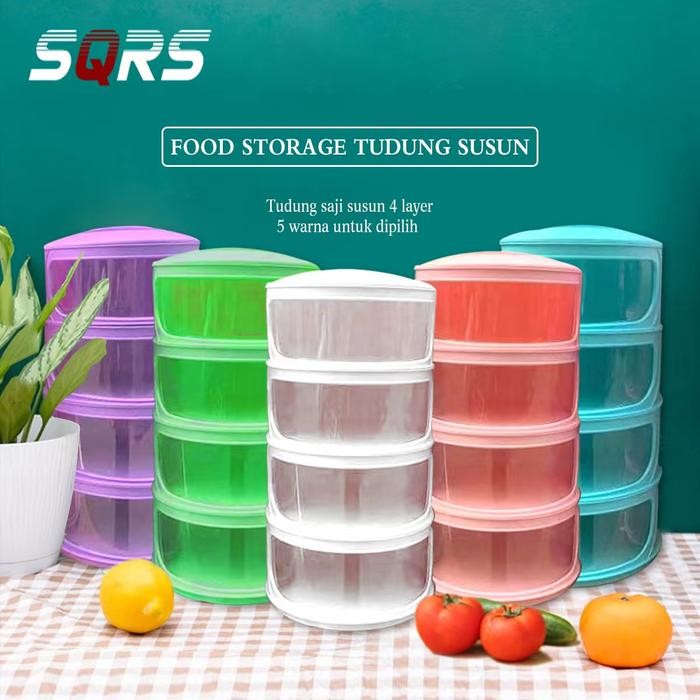 PREMIUM tempat makan 4 susun / tudung saji 4 susun