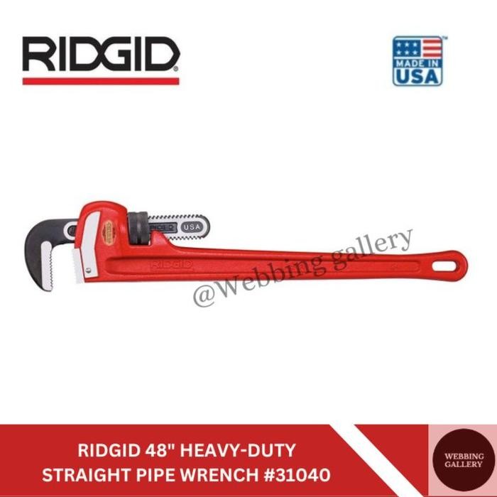 Sale Ridgid Heavy-Duty Straight Pipe Wrench 48" Ridgid 31040 - Kunci Pipa