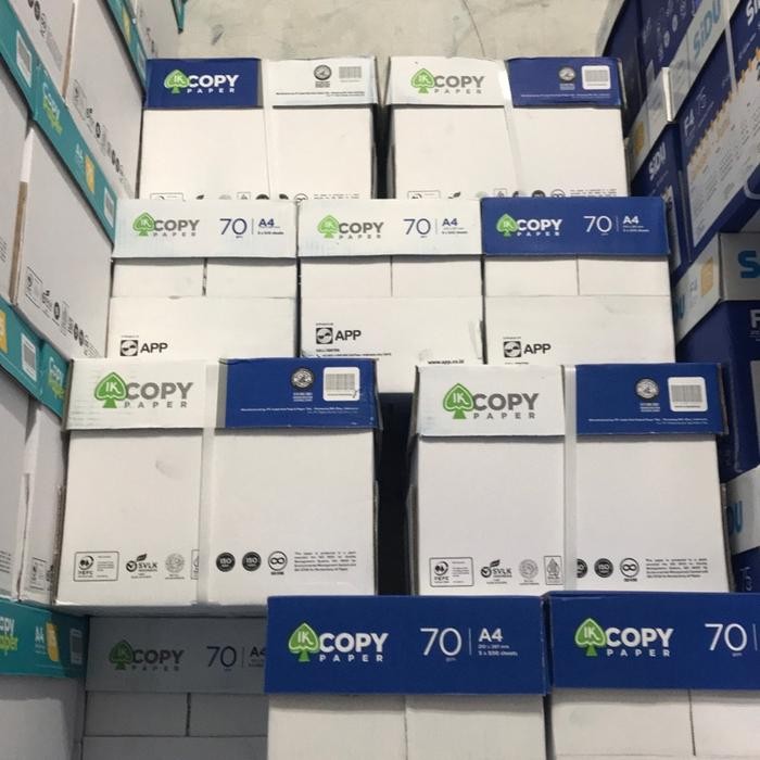 

Kertas Hvs A4 / F4 70 Gram Ik Copy Paper ( 1 Box Isi 5 Rim) Stationery 1 Karton