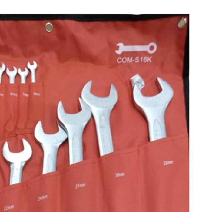 Hemat Jetech Set Wrench Kunci Ring Pas 6-32 Mm Com-S16K 16 Pcs