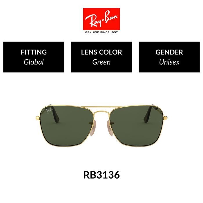 BISA E-KATALOG RAY-BAN CARAVAN RB3136 181 Global Fitting Kacamata Hitam 58mm