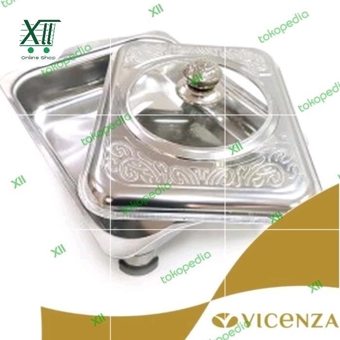 VICENZA V~30 PRASMANAN Stainless Pan + TUTUP KACA Kode 93