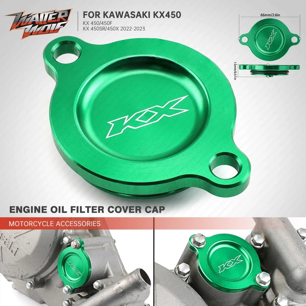 KX250F KX450 Engine Oil Fuel Filter Cover For KAWASAKI KX250 2006 KX450F KXF KX 250 450 KX450 F/X 20