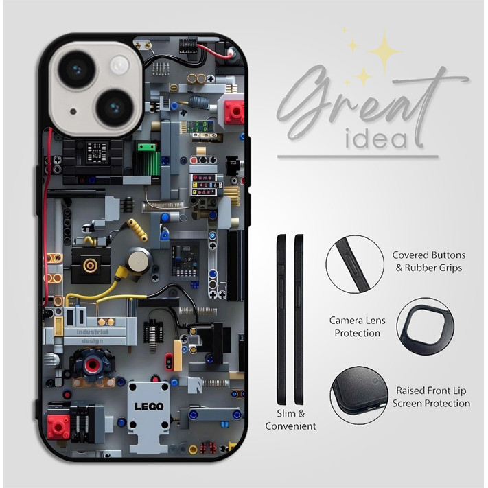 Hybrid Case Casing iPhone 16 15 14 13 12 11 Pro Max Plus Mini X Xs XR Lego Game BJ182