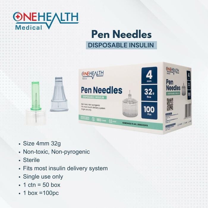 Onehealth Pen Needles Jarum Insulin uk 4 mm / Jarum Insulin uk 5 mm