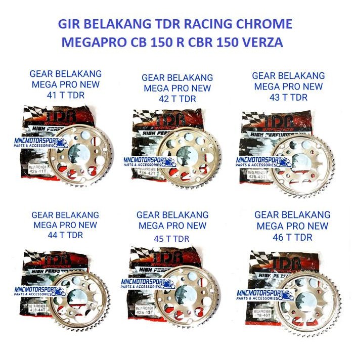 GEAR GIR BELAKANG TDR SONIC SUPRA GTR CB 150 R 428 41 42 43 44 45 46