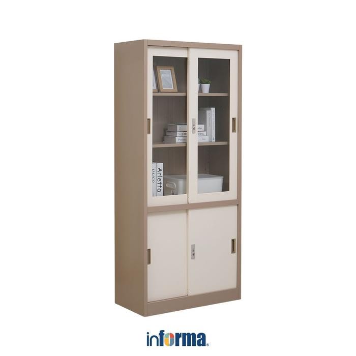 

NEW! INFORMA KIEV LEMARI ARSIP KANTOR METAL SLIDE HALF - COKELAT MUDA LEMARI KABINET OFFICE CABINET