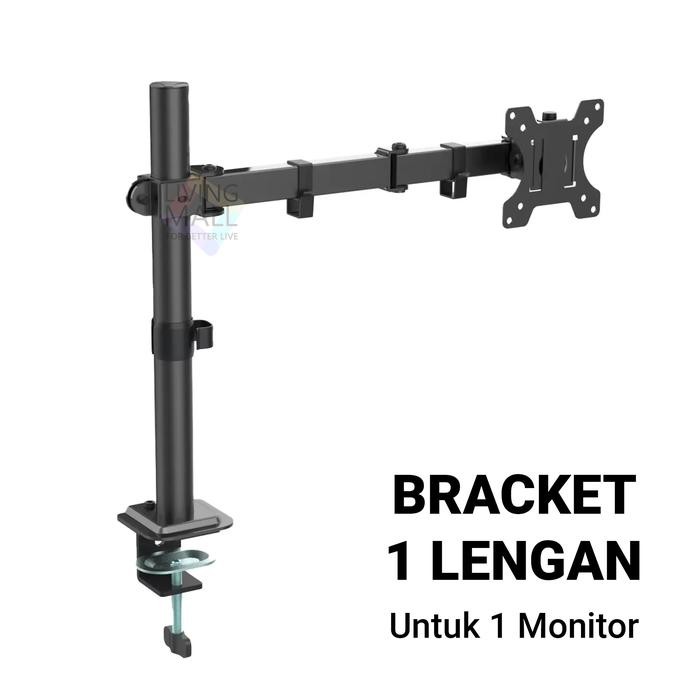 MONITOR BRACKET TV LED / BRACKET LCD MONITOR PC GAS SPRING 13-32 INCH SATU ARM DAN DUA ARM / MONITOR