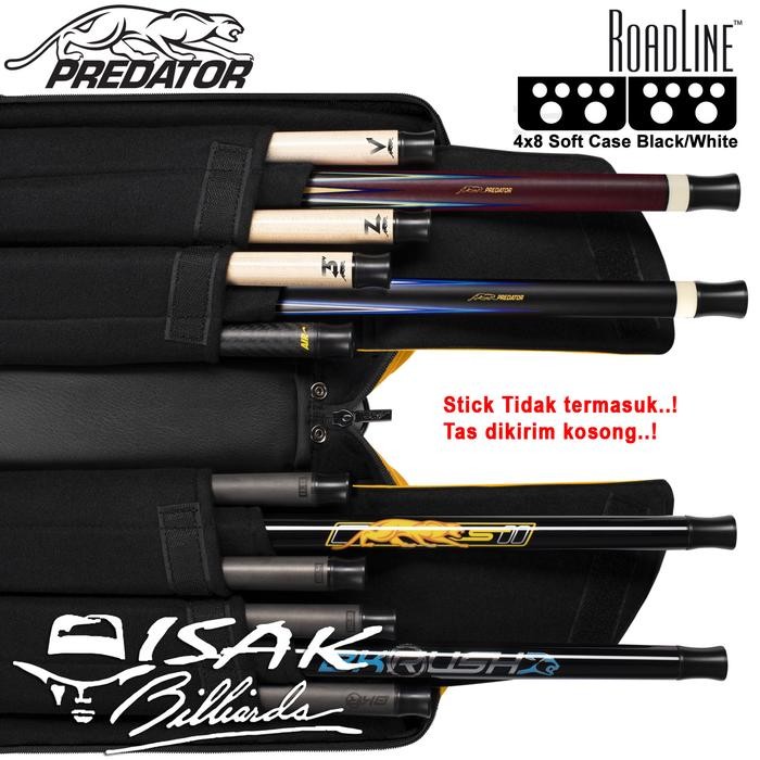 Predator Roadline 4x8 Cue Case Black & Yellow Soft Tas Stick Billiard