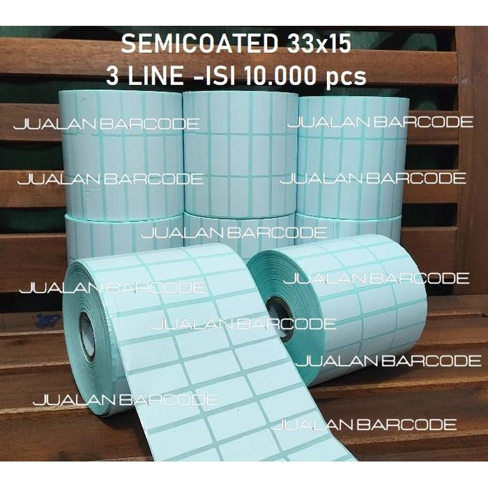 

SEMICOATED 33x15 33 x 15 MM LABEL BARCODE STIKER 10.000 PCS CORE 1