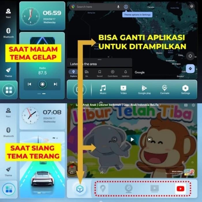 Terbaru Head Unit Tape Android Mobil Honda Jazz 10 Inc Double Din Headunit Original