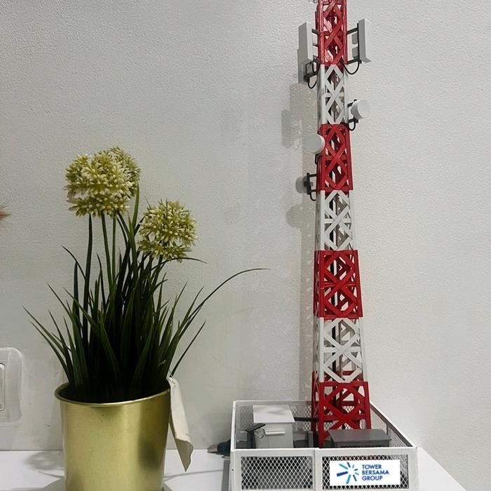 Miniatur tower BTS sinyal+Lampu