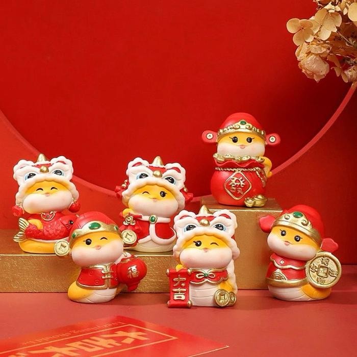 

Mini CNY Snake Decoration 2025 Pajangan Meja Patung Ular Imut
