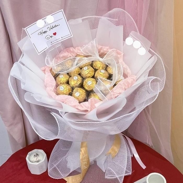 

Bouquet Ferrero Rocher Valentine Gift Buket Coklat Hari Kasih Sayang