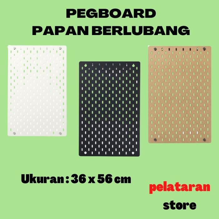

Papan Dinding Berlubang Pegboard Organizer Wall 36 x 56 cm