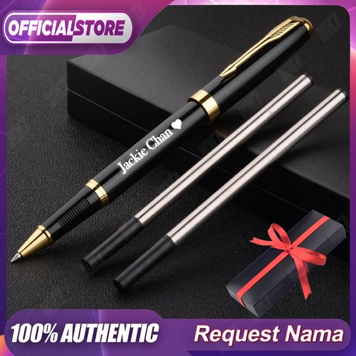 

Request Nama Pena Kustom Pena Logam 2 Isi Ulang (Hitam)